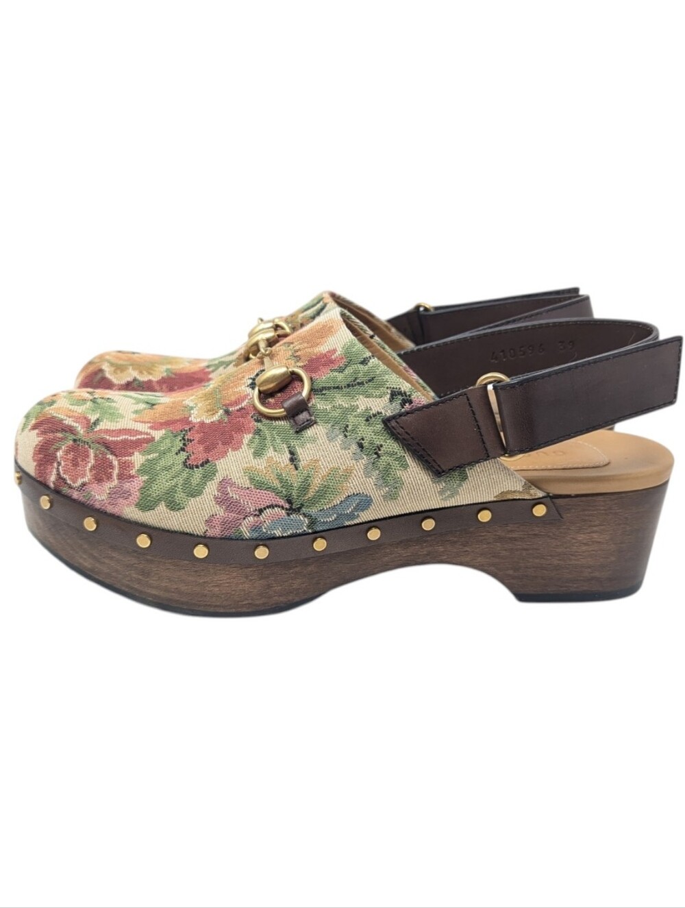 Gucci Rare Floral Amstel Slingback Tapestry Clog Mule Size EU 39 - Picture 5 of 13